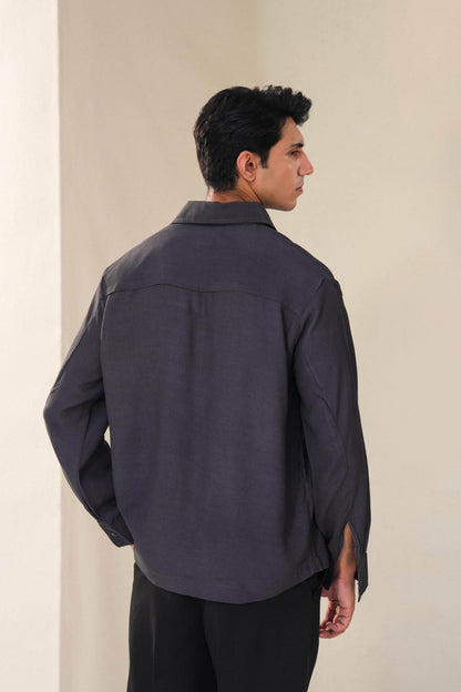 TEXTURED HALF PLACKET SHIRT
