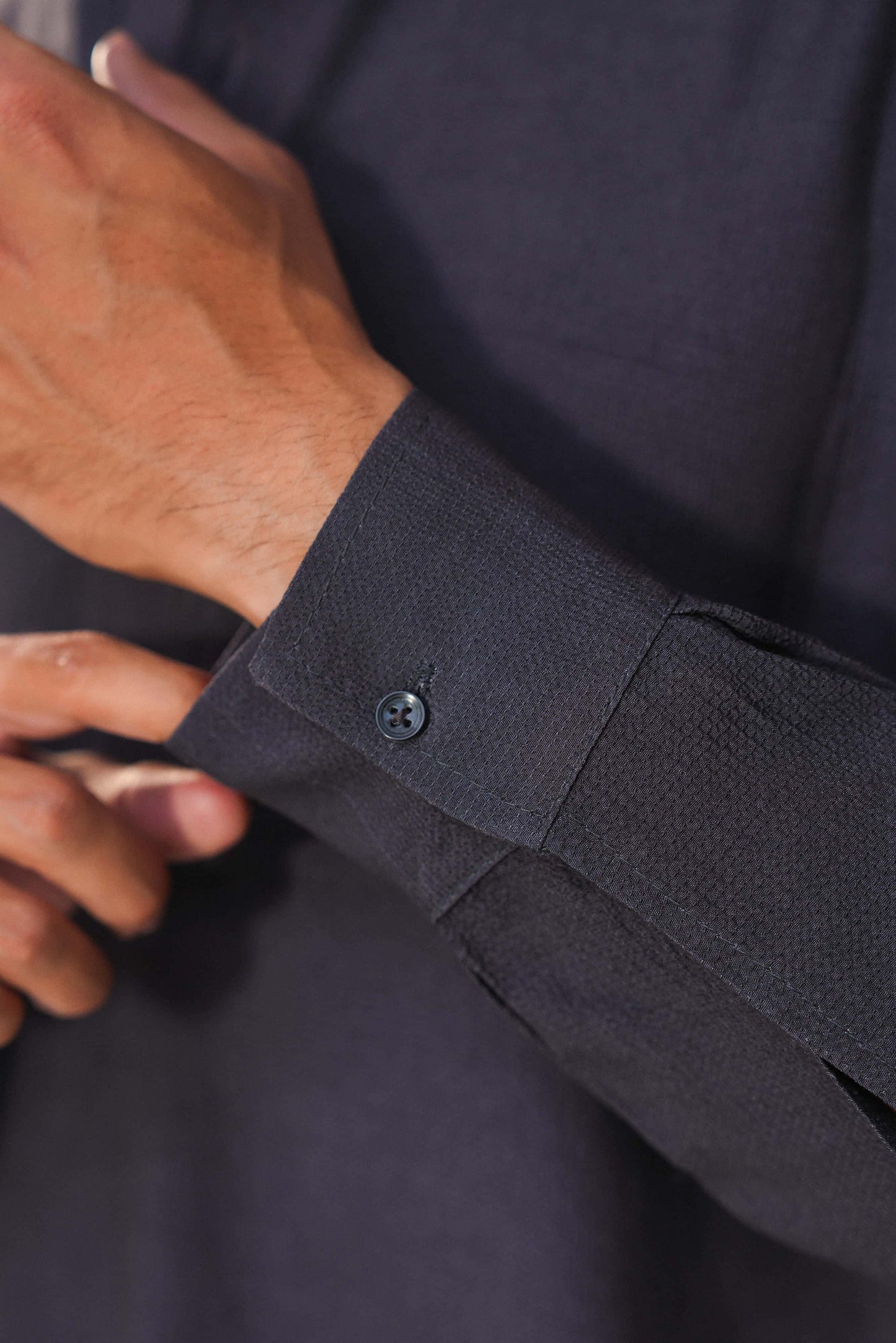 TEXTURED HALF PLACKET SHIRT