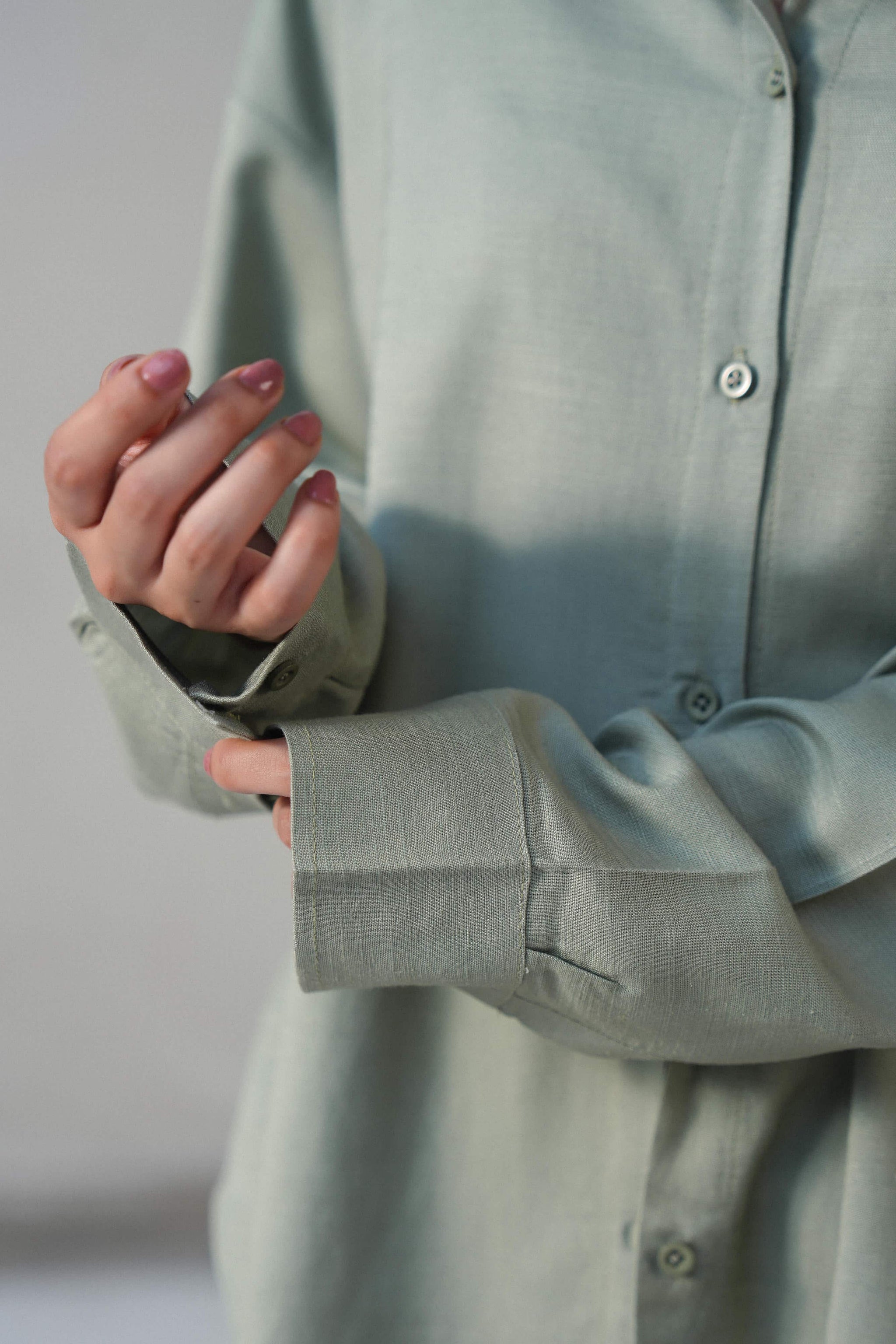 LINEN BLEND BUTTON DOWN