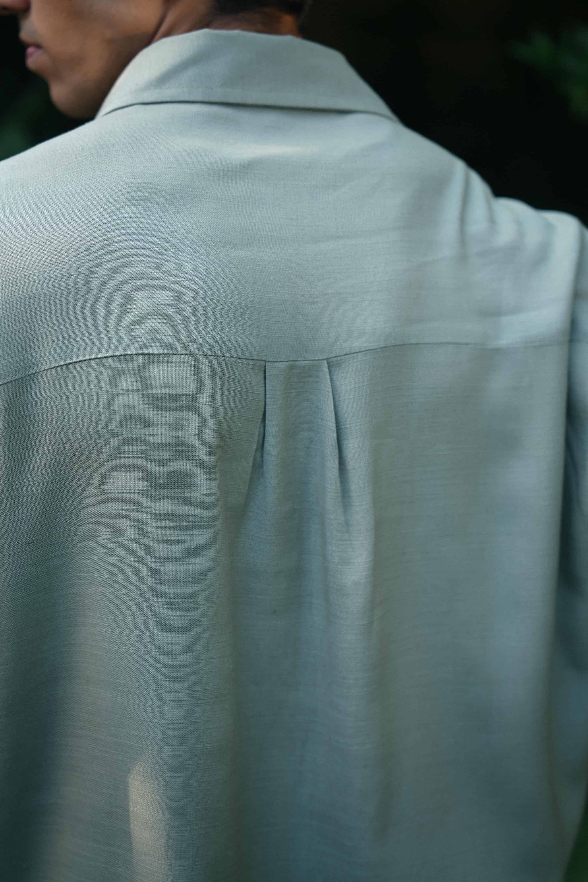 LINEN BLEND BUTTON DOWN
