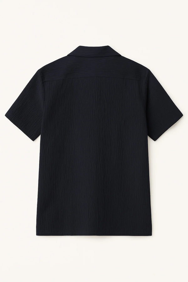 TEXTURED RESORT COLLAR SHIRT