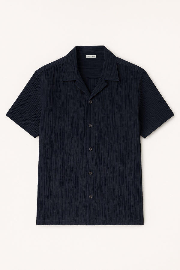 TEXTURED RESORT COLLAR SHIRT