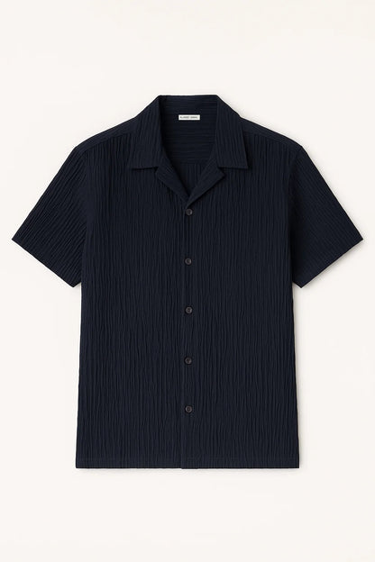 TEXTURED RESORT COLLAR SHIRT