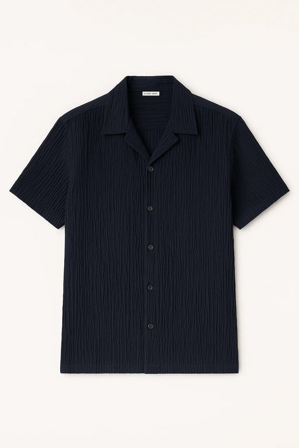 TEXTURED RESORT COLLAR SHIRT