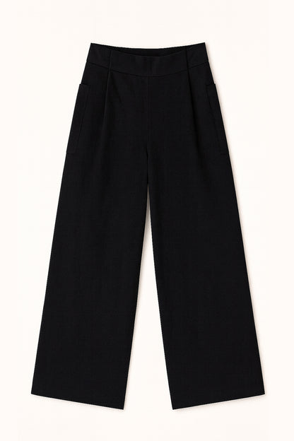 RIBBED PLEATED TROUSERS