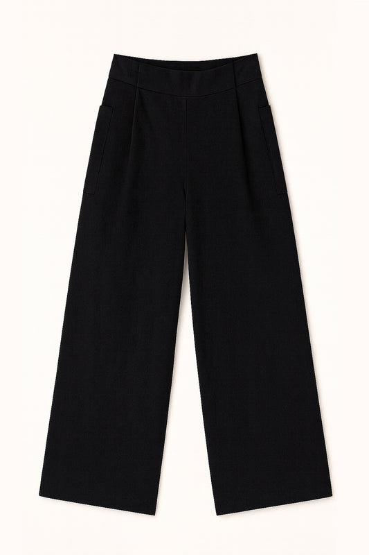 RIBBED PLEATED TROUSERS