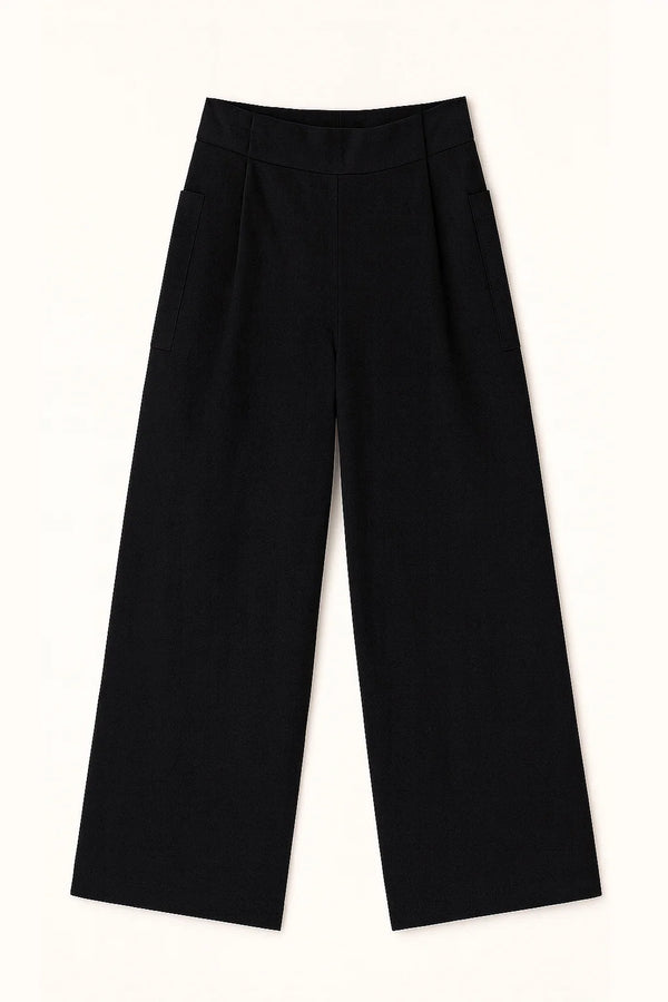 RIBBED PLEATED TROUSERS