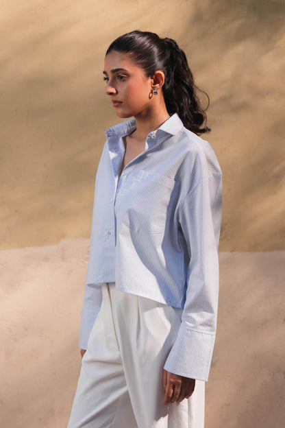 Women's striped oversized button-down